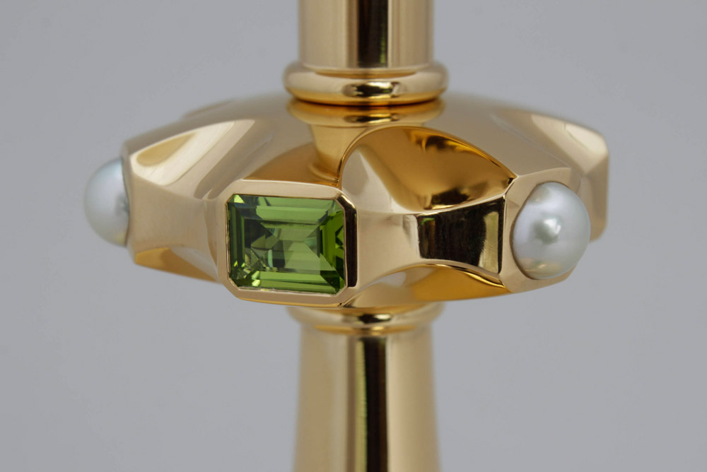 Primizkelch Silberschmiede Peteler - Silber vergoldet - Peridot Perlen